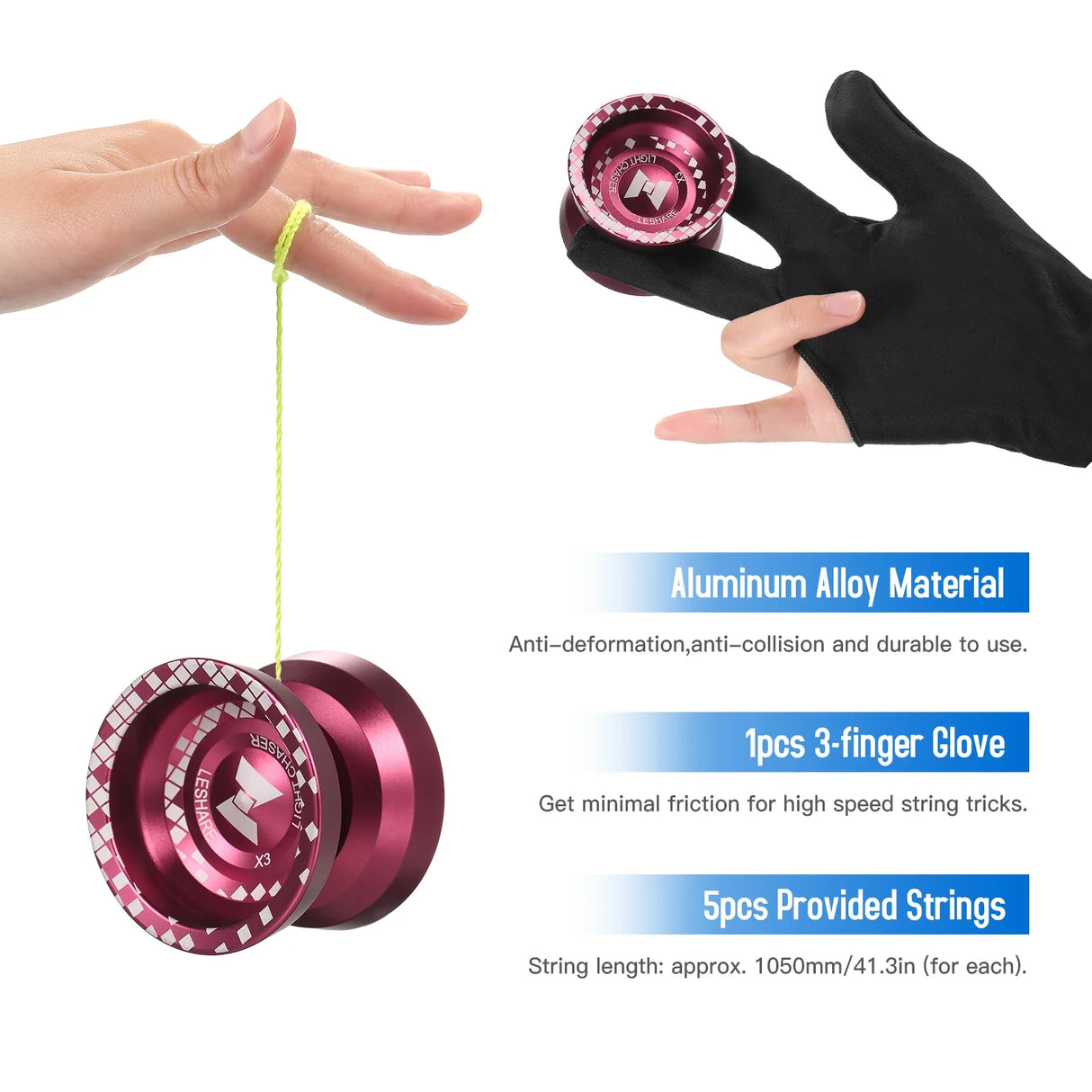 Professional Yo Yo Ball Aluminum Alloy Responsive YoYo with Unresponsive Bearing for Professionals Beginners