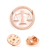 Qi Qi Wu Libra Balance Advocate Lawyer Brooch Justice and Equity Symbol For Men's Shirt Jewelry Lawyers Judge Steel Lapel Pin