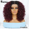 16" Kinky Curly Synthetic Lace Front Wig Black Blonde Wigs For Women Glueless Female Ginger Purple Heat Resistant Natural Hair