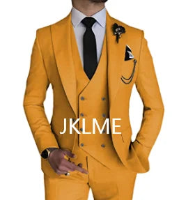 Fashion Smart Business Sky Blue Costume Homme Wedding Men Suits Peak Lapel Groom Tuxedos Terno Masculino Prom Blazer 3 Pieces