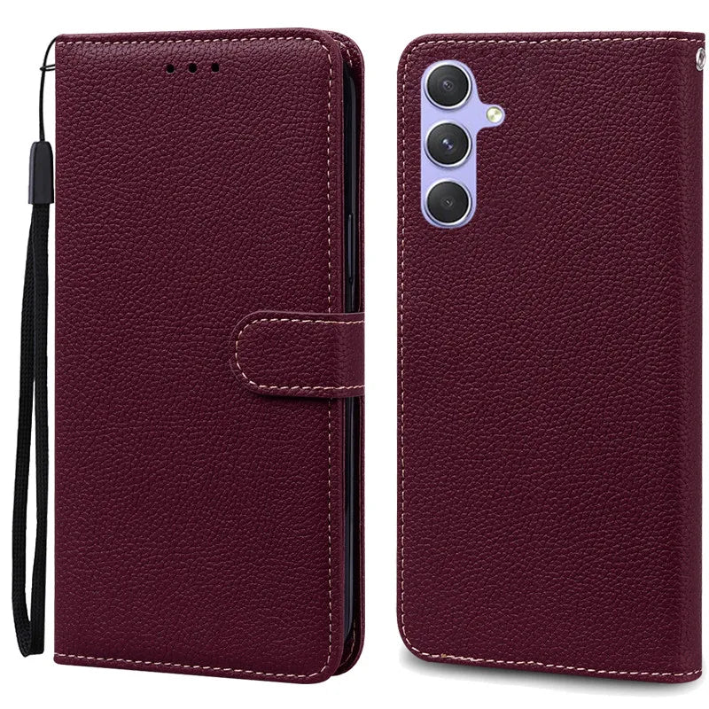 A24 A34 A54 Case For Coque Samsung Galaxy A34 Case Leather Wallet Flip Case For Samsung A54 5G GalaxyA54 A 34 A24 Phone Cases