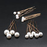 Fashion Metal U Shape Pearl Hairpin Clips Wedding Bridal Updo Ornaments Ancient Costume Modeling Hair Jewelry Accessories Gifts