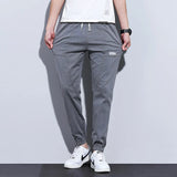 2024 Autumn Men's Jeans Jogger Thin Harem Pants Cotton Banded Pant Korea Style Light Blue Hip Hop Beam Feet Casual Trousers Male