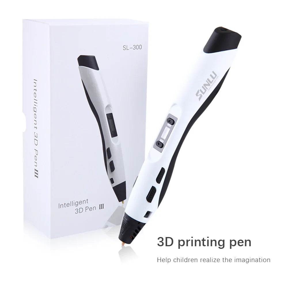 Creative 3D Art Pen for All Ages - SUNLU SL-300, Ideal for PLA/ABS Filament, Perfect Christmas Gift!