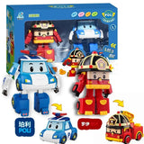 South Korea Poli Robocar Car Transform Vehicle Robot Action Figurine Cartoon Police Car Anime Figure Poli Amber Roy Kid Toy Gift