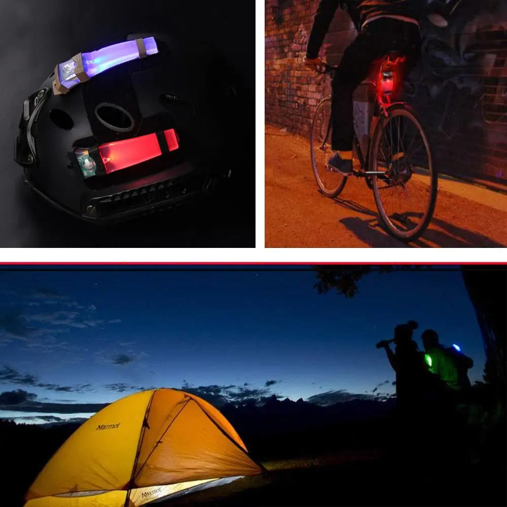 Tactical Helmet Light Silicone Strobe Light Waterproof Portable Survival Signal Cycling Night Light Camping, Wilderness Survival