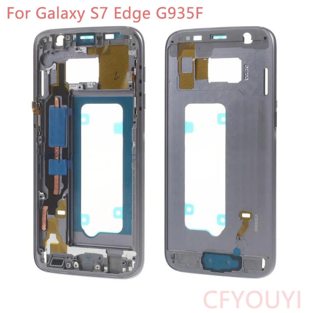 For Samsung Galaxy S7 Edge G935 G935F Mobile Phone Plate Middle Frame Housing Body Bezel Chassis with Side Buttons