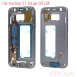 For Samsung Galaxy S7 Edge G935 G935F Mobile Phone Plate Middle Frame Housing Body Bezel Chassis with Side Buttons