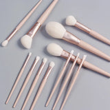 12pcs/set White Goat Hair Makeup Brushes set Powder Contour Make up Brush Soft Eyeshadow Blush Highlight Brow cosmetic tools