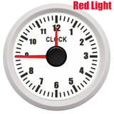 0-12 Hours HourMeters 2" 52mm Clock Gauges with Red Backlight Instrument Show Clock Meters for Car Boat Yacht RV 9-32V