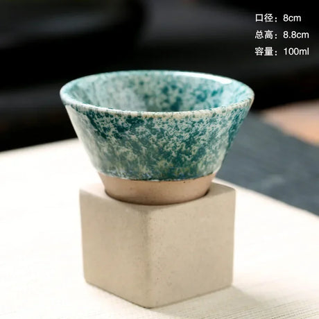 100ML Rough Pottery Teacup Creative Retro Cone Ceramic Coffee Cup Latte Flower Porcelain Cup Home Art Decorative Ceramic Mug