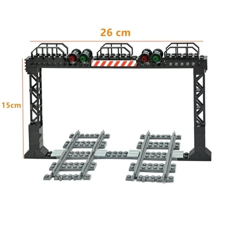 City Track Trains Uphill Flexible Soft Tracks Building Block Forked Straight Curved Railway Bricks Model Construction Toy Gift