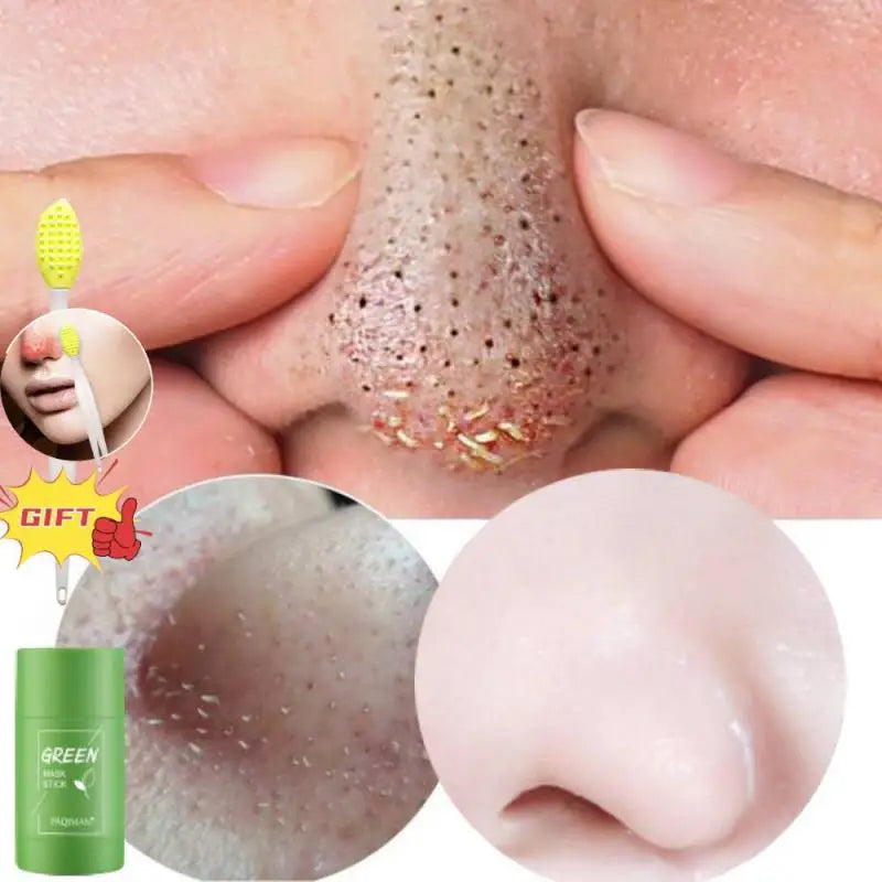 1/2/3/6Pcs Cleansing Green Stick Green Tea Mask Purifying Clay Stick Mask Oil Control Anti-Acne Eggplant Whitening Skin Care