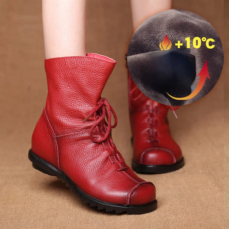 Women Shoes Retro Original Leather Short Boots Warm Leather Boots Autumn and Winter New Ankle Boots women Boots Botas De Mujer