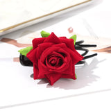 AWAYTR Flower Red Rose Claw Clip Girl Women Cute Popular Hair Catches Hairpin Korean Style Hair Accessories Wedding New Ponytai