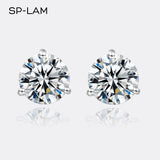 SP-LAM Moissanite Stud Earrings Women Sterling Silver 925 Classic Style Korean Fashion Small Earring Pendientes Cерьги Gift