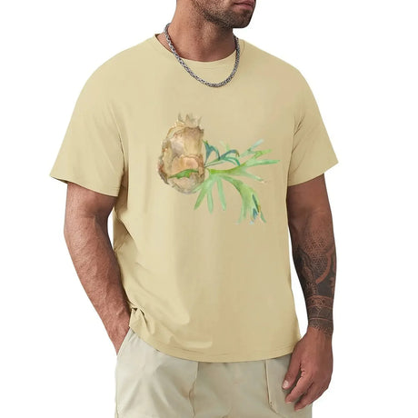 Staghorn Fern. Watercolor painting. Hand painted illustration. T-Shirt oversized plain mens graphic t-shirts hip hop