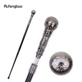 Silver Luxury Round Handle Walking Stick with Hidden Plate Self Defense Fashion Cane Plate Cosplay Crosier Stick 93cm