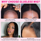 Glueless Wig Human Hair Ready to Wear Short Straight Bob Wigs 5x5 HD Lace Closure Wig Pre Plucked 13x4 Lace Frontal Wig