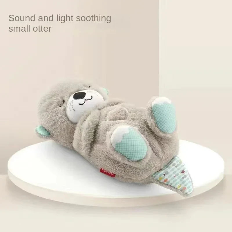 Breathing Bear Baby Soothing Otter Plush Doll Toy Baby Kids Soothing Music Baby Sleeping Companion Sound and Light Doll Toy Gift