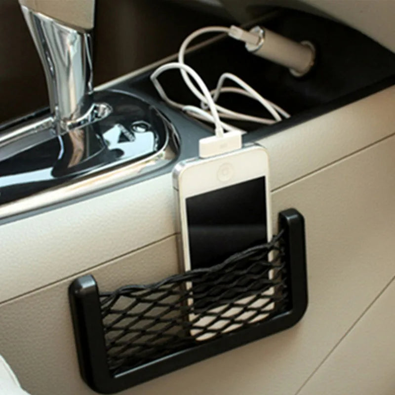 1pcs/2pcs Car Organizer Storage Bag Auto Paste Net Pocket Phone Holder Car Accessories 20*8CM 8*15CM Universal