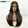 FREEDOM Synthetic Lace Front Wigs For Black Women Straight Bob Wigs 22 inch Ombre Brown Blonde Lace Wigs Cosplay Wig