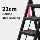 Thickened Metal Folding Ladder Multifunction Household Ladder Stool 4-Stage Ladders Stable Structure Step Stool Potting Shelf