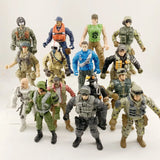 3/8/15/20pcs Warrior Elite Force 1:18 Military Action Figure Toys 10cm Movable Terrorist SWAT Team Figuras for Children Gift