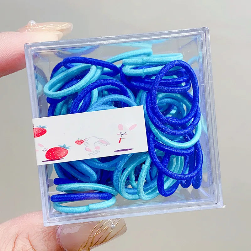 100pcs Colorful Rubber Bands In Summer Versatile Design No Harm To Hair Leather Cover Cute and Lively Hair Tie