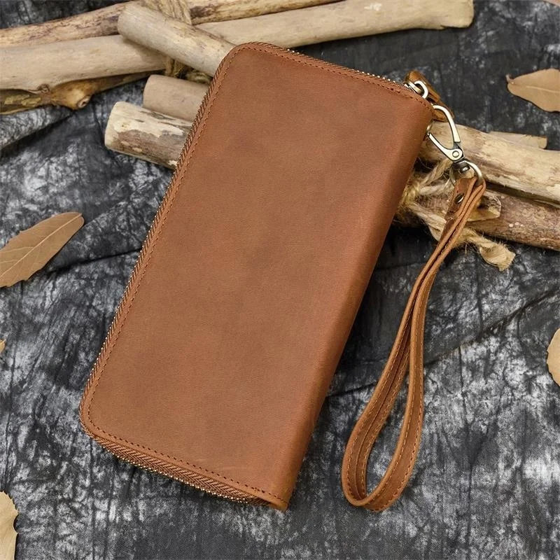 New Style Leather Purse Wallet For Men Women Male Female Long 100% Genuine Zip Phone s Ladies Girls