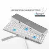 Folding Mini Keyboard Wireless Bluetooth Keypad Supported 3 Devices With Stand Rechargeable Keyboard For Phone Tablet