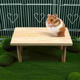 Hamster Play Wooden Platform Small Pet Playing Stand Putting Food Bowl Water Table Cage Accessory Wooden Platform For Hamster