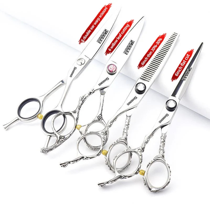 Classic Left Hand Barber Scissors, Exclusive High end Hair Scissor Tools for Hairdressing Professionals, 6-inch Set.