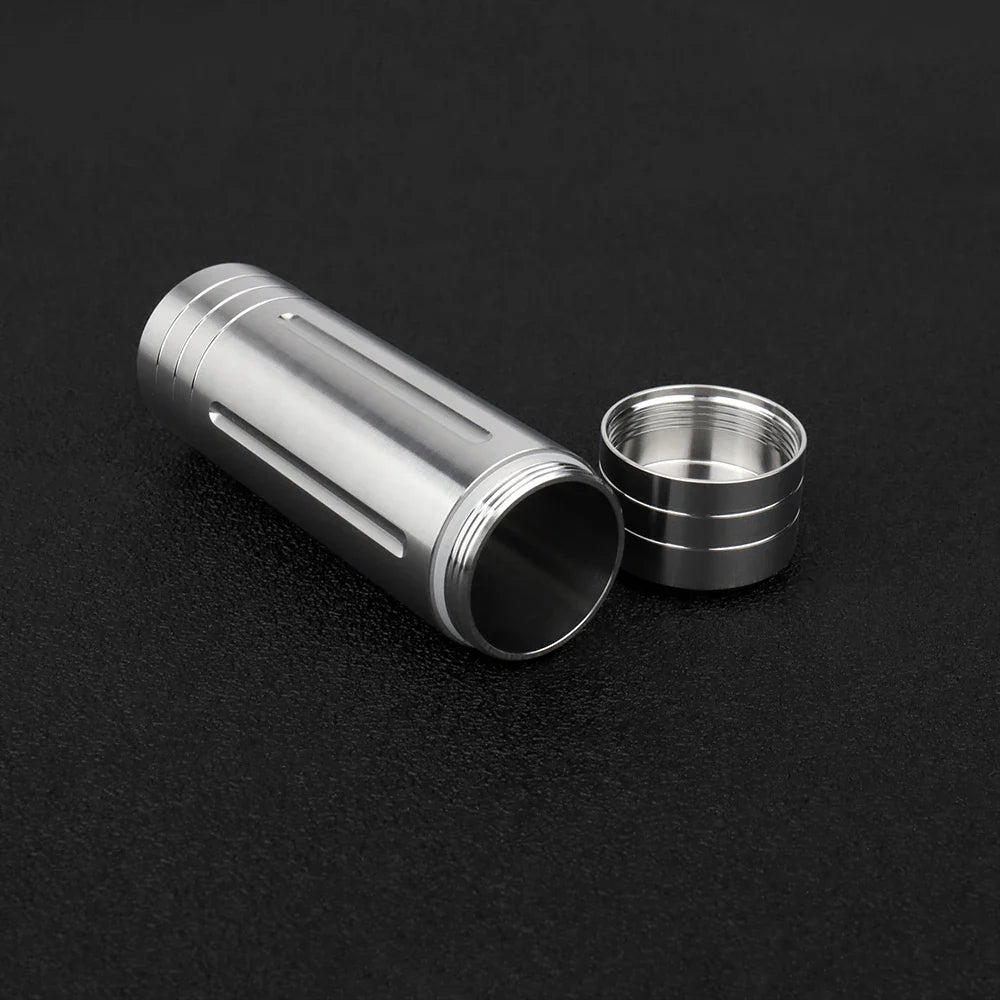 TC4 Titanium Alloy Portable Medicine Bottle Outdoor Camping Moisture-proof Waterproof Light-proof Storage Small Medicine Box