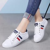 2024 Women's Genuine Leather Sneakers Women Casual Fashionable Sports Shoes Vulcanized White Flat Shoe Ladies White Sneakers