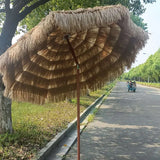 200x220cm Tiki Umbrellas Simulated Thatch Patio Beach Umbrella Garden Pool Backyard Parasol Hawaiian UV Protect Tilt Sunshades