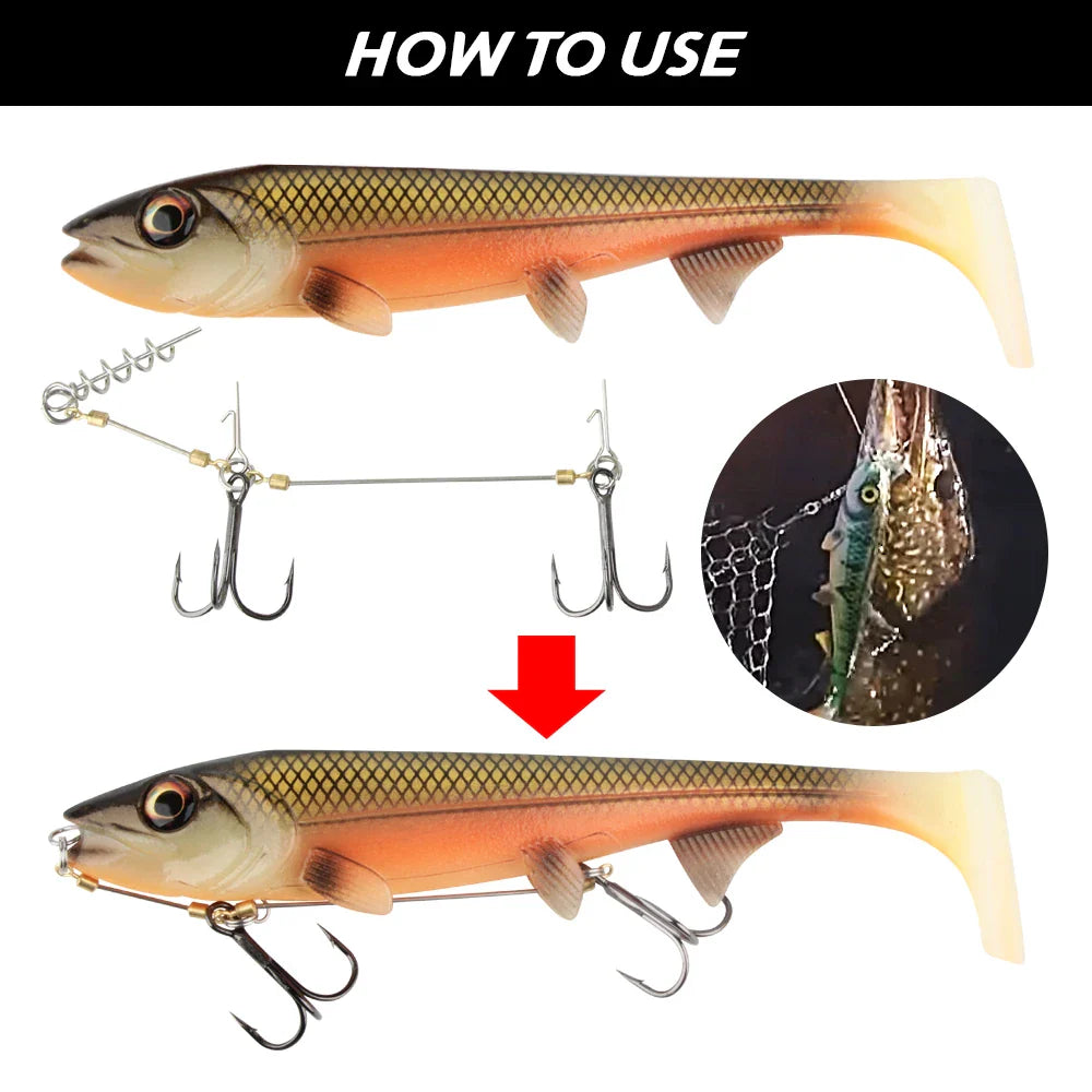 Spinpoler Big Fish Soft Fishing Lure With Stinger Rig Hook Set 14cm/18cm Jigging Trolling For Saltwater Sea Fishing Tackle Pesca