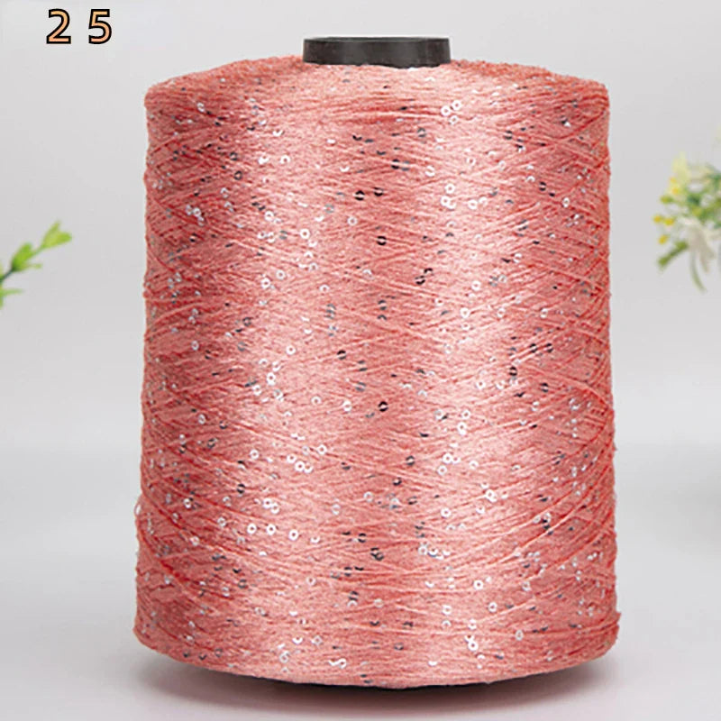 500G Glitter FancyYarn Sequin  Hand Crochet Thread Knitting Clothes Needleworkyarn With Sequins Knitting Yarn Needlework Sequins