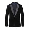 Men's Fashion Trend Velvet Groom Tuxedo Slim Fit Wedding Party Dress Business Casual Suit Jacket Banquet Single Blazers Coat