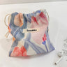 Cotton Fabric Floral Small Drawstring Bags Lipstick Toiletry Makeup Organizer Coin Pocket Bags Purse Keys Earphone Storage Bag