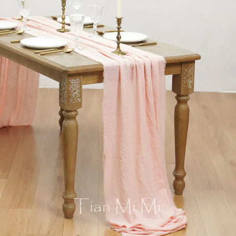 Table Runner Rustic Cotton Gauze Cloth Dining Burlap Retro Burr Texture Vintage for Wedding Party Linen Christmas Decorations