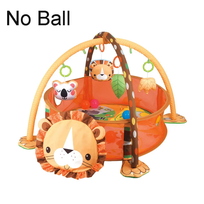 Baby 3 in 1 Fitness Frame Game Blanket Multifunctional Cartoon Play Crawling Mat Tortoise Lion Ocean Ball pool 0-18 Months Toy