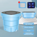 Mini Washing Machine For Clothes Portable Folding Barrel Washer With Drying Electric Ultrasonic Washing Bucket Socks Underwear