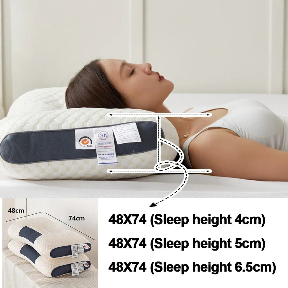 3D Neck Pillow Orthopedic To Help Sleep And Protect The Neck High Elastic Soft Porosity Washable Pillows Bedding For Hotel Home