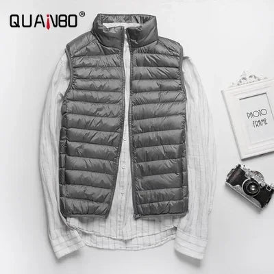 Men's Sleeveless Puffer Jacket 2023 New Autumn Spring Lightweight Water-Resistant Packable Men Down Vest Coat Plus Size 5xl 6xl