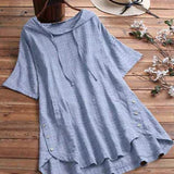 150Kg Plus Size Bust 153cm Women's Summer Hooded V-Neck Short Sleeve Loose Plaid T-Shirt 6XL 7XL 8XL 9XL 7 Colors