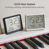 1 Pcs Lcd Digital Alarm Clock Large Screen Displays Multi-functional Magnetic Design Thermometer Meter Humidity Monitor