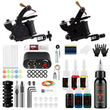 Tattoo Machine Set Beginner Practice Set Tattoo Needles Pigment Foot Pedal Power Cord Tattoo Equipment Supplies Shader Liner Kit