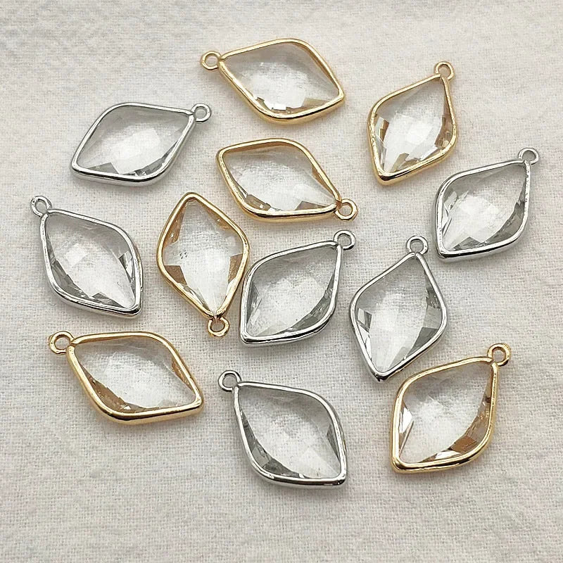 New Arrival! 24x14mm 50pcs Copper Crystal Oval Charm For Handmade Earring Necklace Parts DIY Accessories,Jewelry Findings