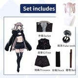 Anime Call of The Night Nanakusa Nazuna Cosplay Costume Wig Set Black Cloak Jacket Leather Vest Shorts Outfit Birthday Gift